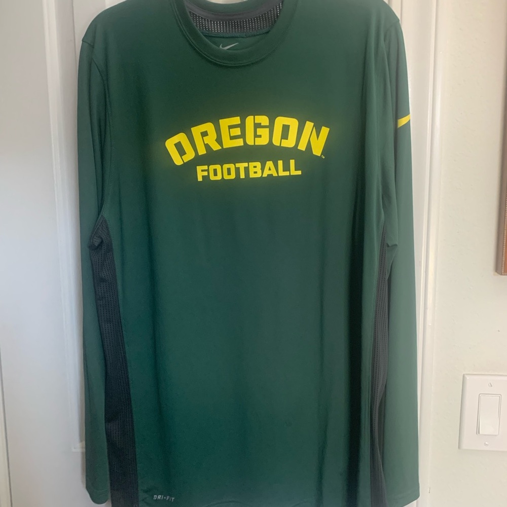 Nike Oregon Football Green Long Sleeve Tee Ducks